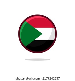 Sudan Flag Icon. Sudan Flag flat style isolated on a white background - stock vector.