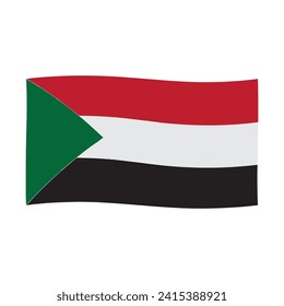 Diseño de símbolo de la ilustración del vector de la bandera de Sudán