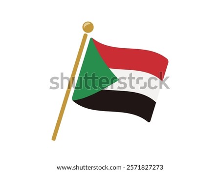 Sudan flag icon Vector Illustration
