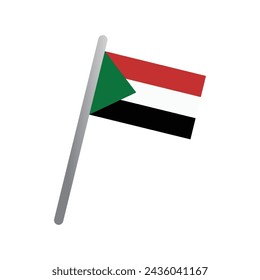 sudan flag icon vector template illustration logo design