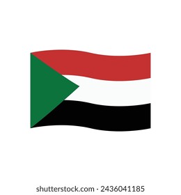 sudan flag icon vector template illustration logo design
