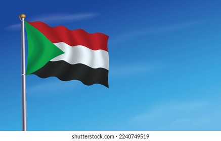 Sudan Flag for Independence Day Background  Vector Illustration