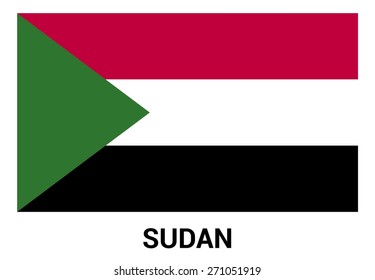 Sudan flag isolated vector in official colors and Proportion Correctly. country's name label in bottom