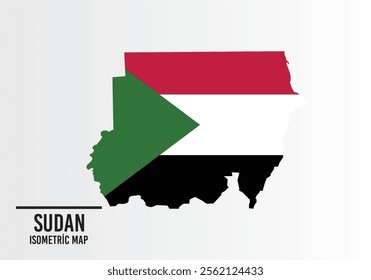 Sudan flag and map vector.