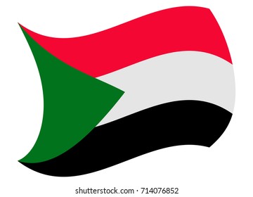 sudan flag moved by the wind