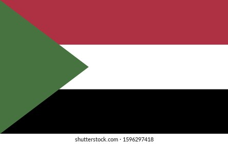 Sudan flag national African flat icon, Africa illustration vector 