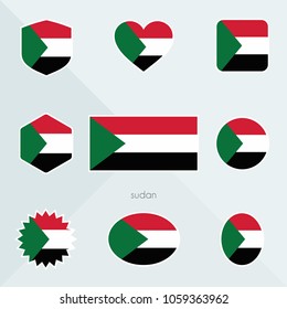 Sudan flag. National flag of Sudan.  Sudan vector flag button.