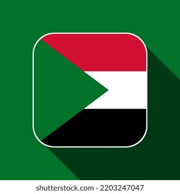 Sudan flag, official colors. Vector illustration.