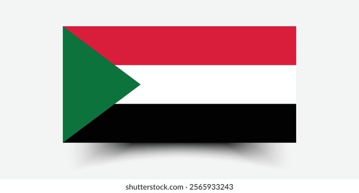 Sudan flag official size and color standards vector illustration