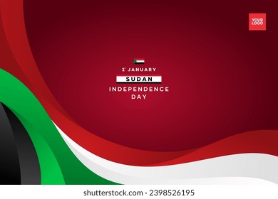 Sudan Flag Ribbon vector template design