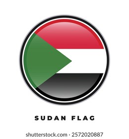 Sudan flag round design circle vector template