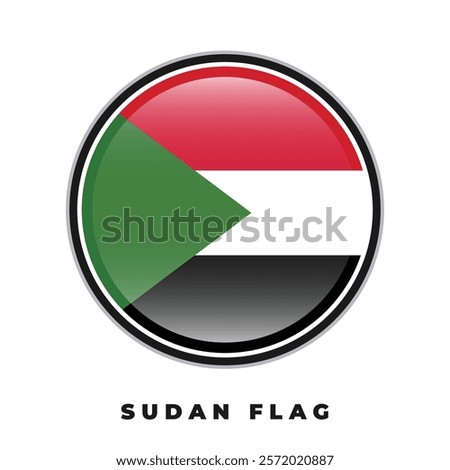 Sudan flag round design circle vector template