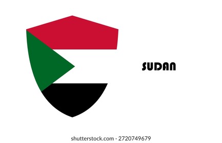 Bandera de Sudán en forma de escudo (insignia)