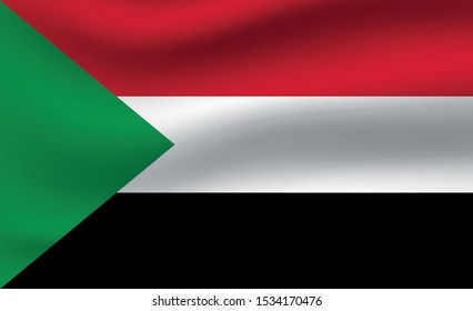 Sudan flag. Simple vector. National flag of Sudan 