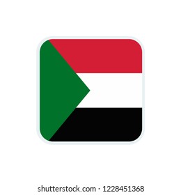 Sudan flag. Sudan square flag.
