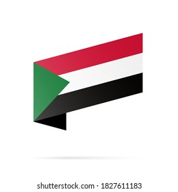 Staatssymbol der sudanesischen Flagge einzeln auf nationalem Hintergrund. Grußkarte Nationaler Unabhängigkeitstag der Republik Sudan. Illustrationsbanner mit realistischer Staatsflagge.