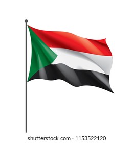 Sudan flag, vector illustration on a white background