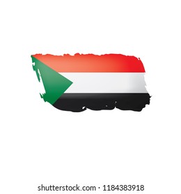Sudan flag, vector illustration on a white background.