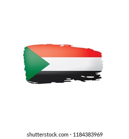 Sudan flag, vector illustration on a white background.