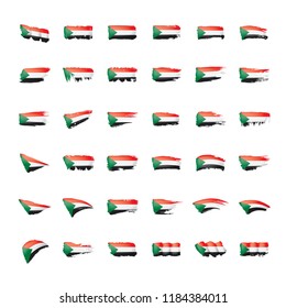 Sudan flag, vector illustration on a white background.