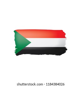 Sudan flag, vector illustration on a white background.