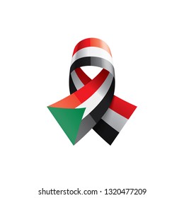 Sudan flag, vector illustration on a white background