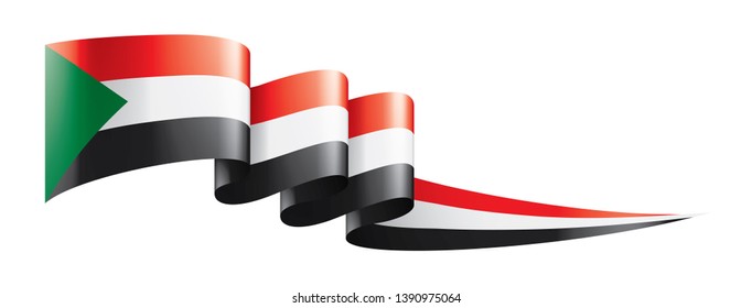Sudan flag, vector illustration on a white background