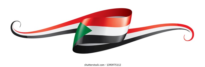 Sudan flag, vector illustration on a white background