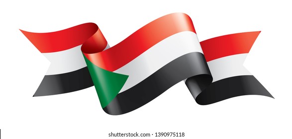 Sudan flag, vector illustration on a white background