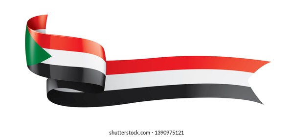 Sudan flag, vector illustration on a white background