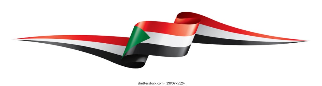Sudan flag, vector illustration on a white background
