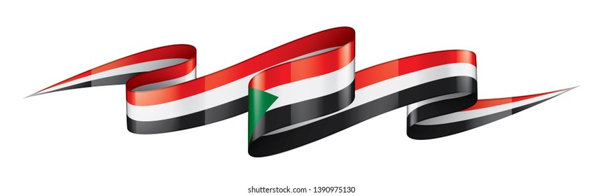 Sudan flag, vector illustration on a white background
