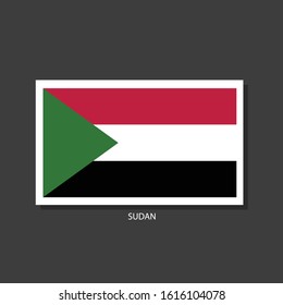 Sudan flag Vector Square Icon.