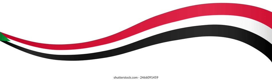 Sudan flag wave isolated on png or transparent background vector illustration.