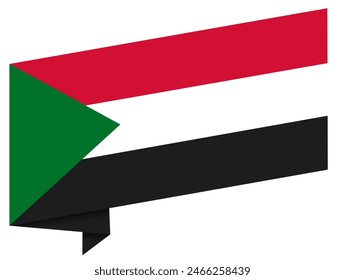 Sudan flag wave isolated on png or transparent background vector illustration.