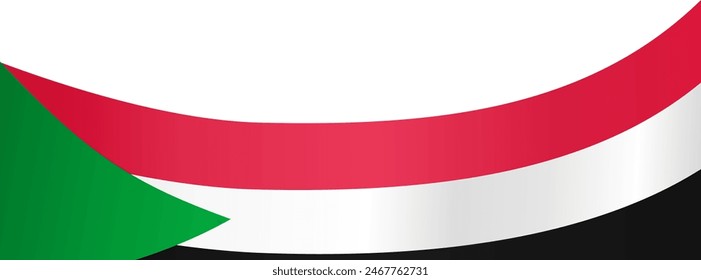 Sudan flag wave isolated on png or transparent background vector illustration.