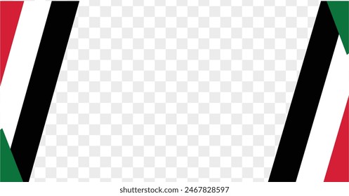 Sudan flag wave isolated on png or transparent background vector illustration.