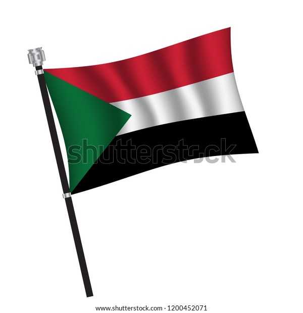 Sudan Flag Flag Sudan Waving On Stock Vector (Royalty Free) 1200452071