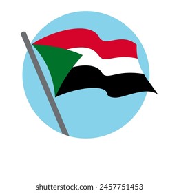 Sudan flag waving. Vector image