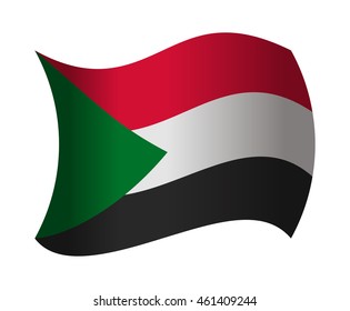 sudan flag waving in the wind