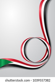 Sudan flag wavy abstract background. Vector illustration.