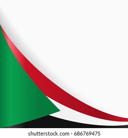 Sudan flag wavy abstract background. Vector illustration.