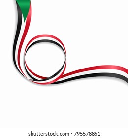 Sudan flag wavy abstract background. Vector illustration.