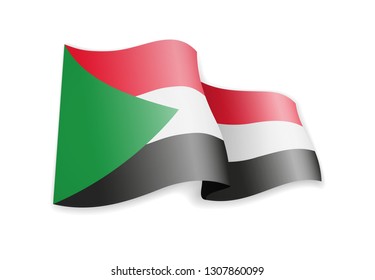 Palestine Flag Wind Flag On White Stock Vector (Royalty Free) 1307954350