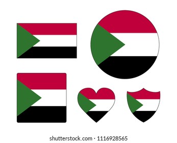 Sudan Flags Set