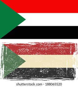 Sudan grunge flag. Vector illustration.