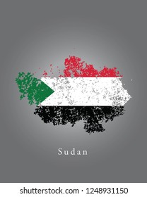 Sudan grunge old state flag