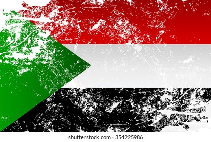 Sudan Grunge Texture Flag. Grunge effect can be cleaned easily.