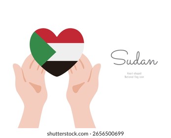 [Sudan] Hand- und Flaggensymbol Vektorgrafik