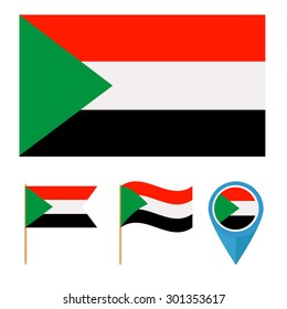 Sudan, icons for design with reference to a particular country. flag from the same series